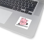 Moo-Shoed Pork" Square Sticker — Funny Farm Animal Decal