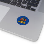 Captain Crackhead Round Vinyl Stickers - Quirky Character Design for Bumper, Laptop, and More