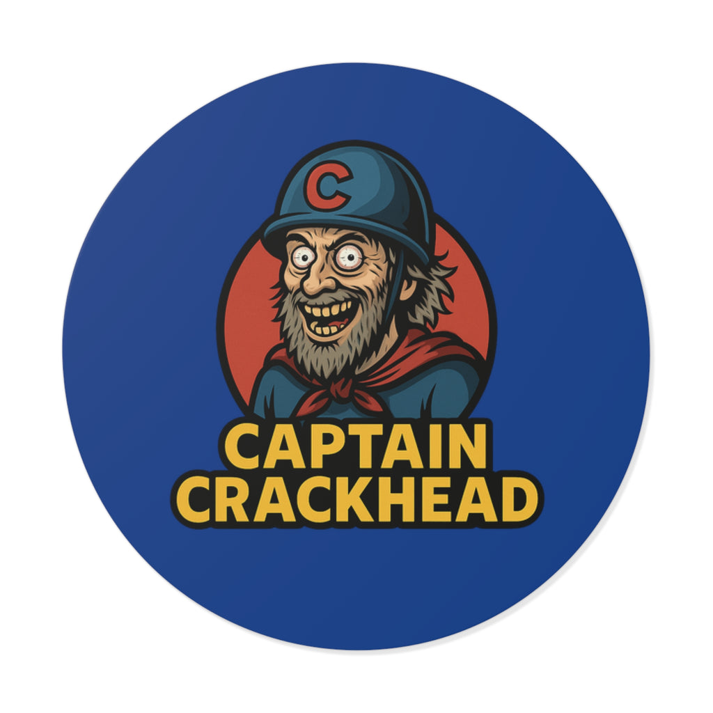 Captain Crackhead Round Vinyl Stickers - Quirky Character Design for Bumper, Laptop, and More
