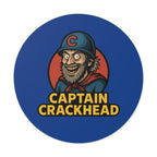 Captain Crackhead Round Vinyl Stickers - Quirky Character Design for Bumper, Laptop, and More